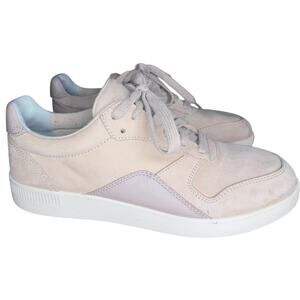 Tread by Everlane Sneakers Lace Up Suede Leather Sz 8 Blush Pink Classic Preppy